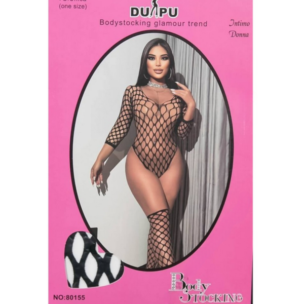 Мрежесто боди с дълъг ръкав + чорапи – Перфектна комбинация от стил и изкушение 4