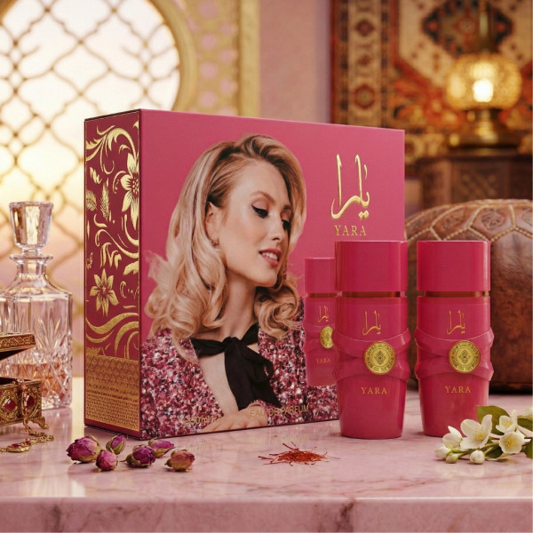 Дамски комплект Yara Candy 2х50мл, EDP - Изкушение с нотки на касис, гардения и сандалово дърво 1