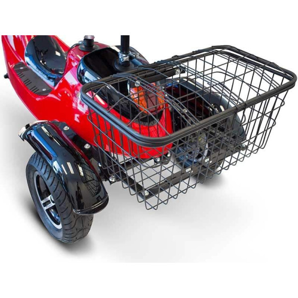 Червена ретро електрическа триколка със заден кош за багаж TRIKOK2
