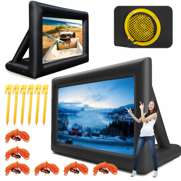 Надуваем проекционен екран за събития и кино на открито – Перфектен за партита и прожекции 8