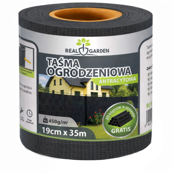 Антрацитна оградна лента 19 см x 35 м – UV устойчива и лесна за монтаж 2