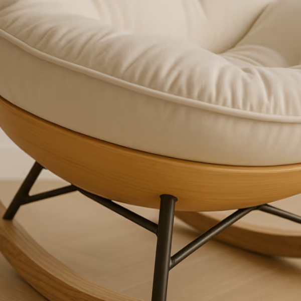 Елегантен люлеещ се стол с удобна възглавница за максимален комфорт