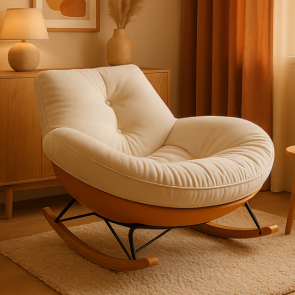 Елегантен люлеещ се стол с удобна възглавница за максимален комфорт