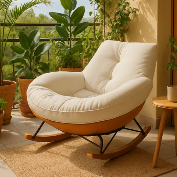 Елегантен люлеещ се стол с удобна възглавница за максимален комфорт 3