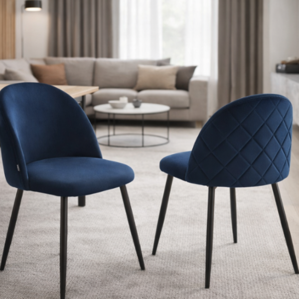 Дизайнерски син стол FARO – тапициран, стабилен и удобен 6