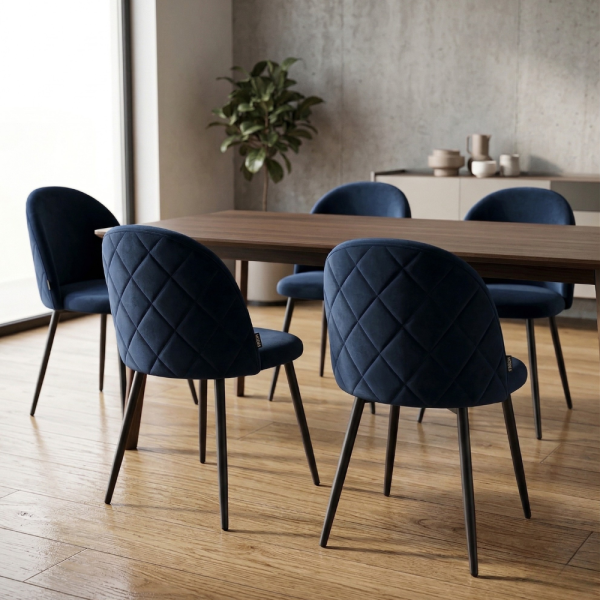 Дизайнерски син стол FARO – тапициран, стабилен и удобен 8