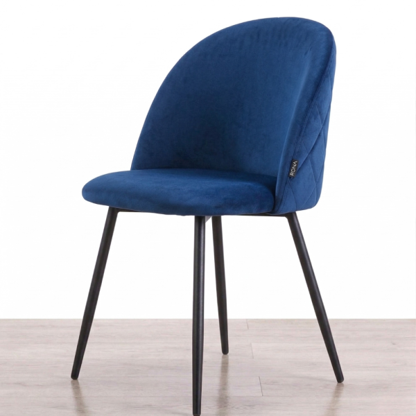 Дизайнерски син стол FARO – тапициран, стабилен и удобен 1