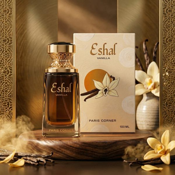 Дамски парфюм Paris Corner Eshal Vanilla, 100 мл – Сладък и чувствен аромат с нотки на захар, жасмин и карамел 1