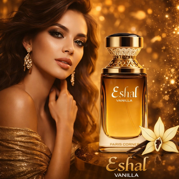 Дамски парфюм Paris Corner Eshal Vanilla, 100 мл – Сладък и чувствен аромат с нотки на захар, жасмин и карамел
