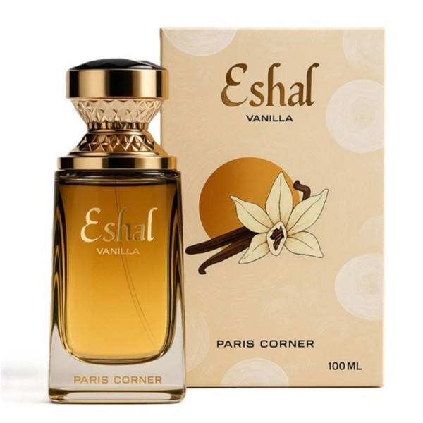 Дамски парфюм Paris Corner Eshal Vanilla, 100 мл – Сладък и чувствен аромат с нотки на захар, жасмин и карамел