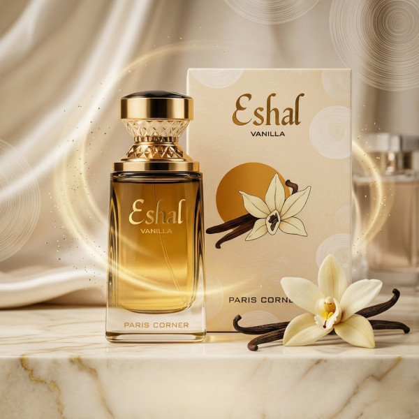 Дамски парфюм Paris Corner Eshal Vanilla, 100 мл – Сладък и чувствен аромат с нотки на захар, жасмин и карамел