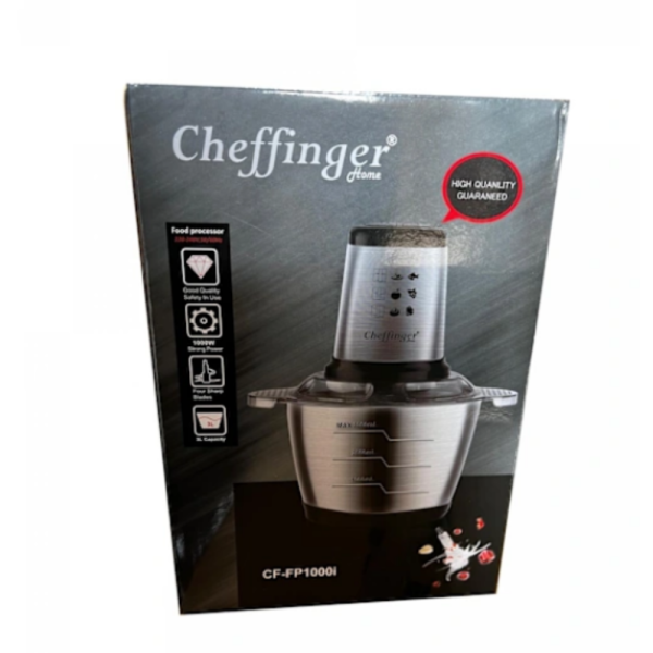 Кухненски робот Cheffinger 3L, 1000W – мощен с 2 скорости, мултифункционален чопър 6