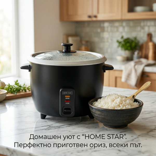 Мощна електрическа оризоварка HS-RC2.2 - 2.2 литра / 900W – инокс корпус, Cool Touch дръжки, автоматично превключване 2