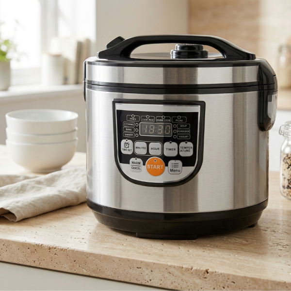 Оризоварка Cheffinger CF-RC5.0, 5L, 900W – XXL капацитет, таймер, инокс капак