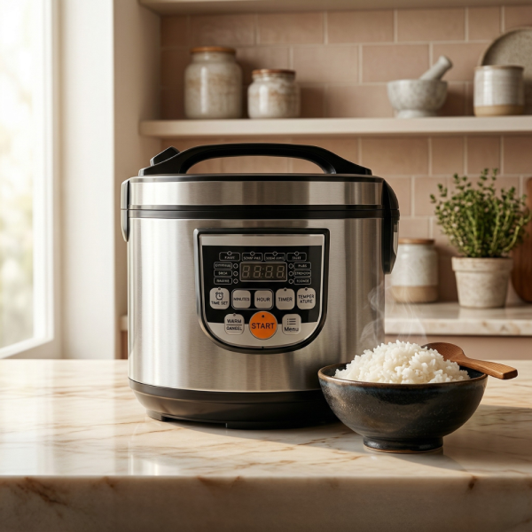 Оризоварка Cheffinger CF-RC5.0, 5L, 900W – XXL капацитет, таймер, инокс капак 4