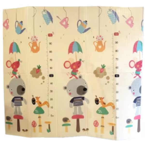 Двулицев образователен детски килим 180 х 200 см - водоустойчив, сгъваем, високакачествена и безопасна мека пяна 8