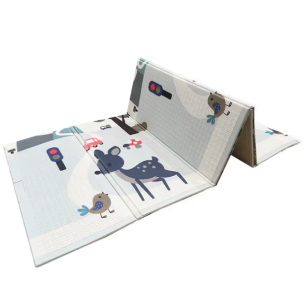 Двулицев образователен детски килим Азбука, цифри и животни 180 х 200 см - водоустойчив, сгъваем