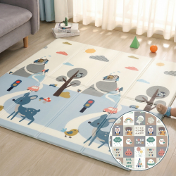 Двулицев образователен детски килим Азбука, цифри и животни 180 х 200 см - водоустойчив, сгъваем