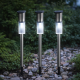 Комплект от 3 броя Led соларни лампи XL 57см - неръждаема стомана, сензор и до 8 часа светене 5