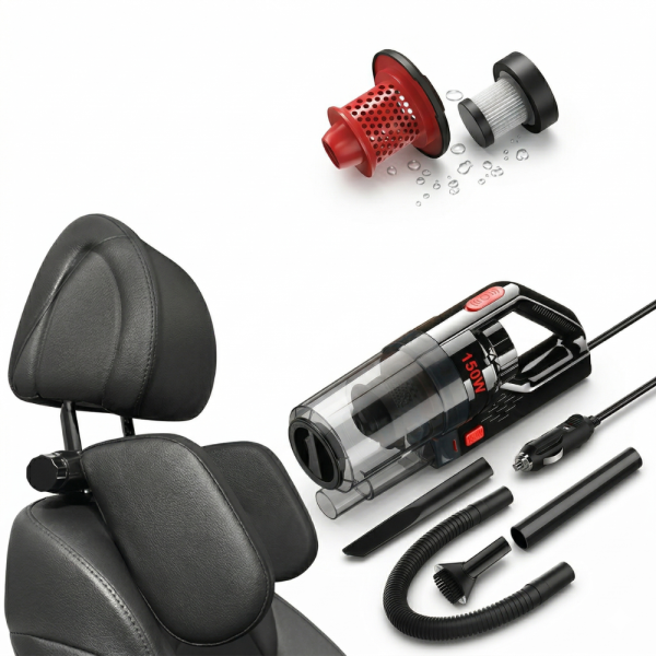 Ергономична опора за глава и врат за автомобили TV1478 + Подарък Автомобилна прахосмукачка SONRU 7000Pa с мощност 150W CLEAN17