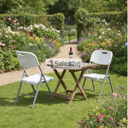Комплект 2 броя сгъваеми кетъринг столове за градина и събития - удобни и издръжливи