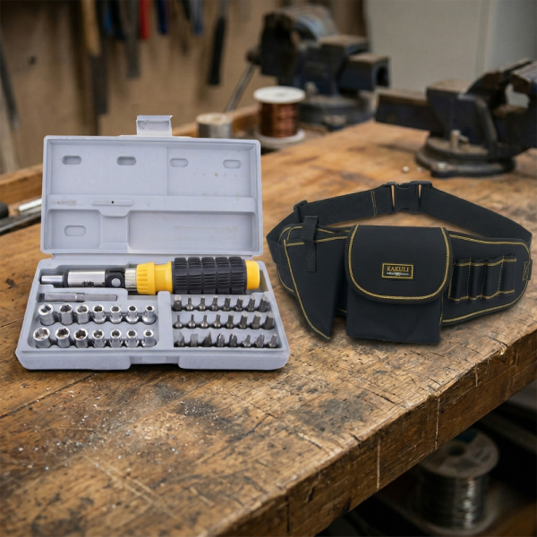 Комплект инструменти AIWA в кутия 41 части CASE3 + Подарък Многофункционална работна чанта за инструменти TV841 2