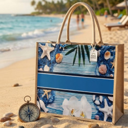 Стилна лятна чанта за плаж и разходка, размер 43 х 34 см