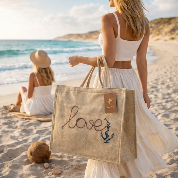 Стилна лятна чанта за плаж и разходка, размер 43 х 34 см