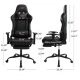 Ергономичен черен геймърски стол с поставка за крака, регулируема височина и 3D подлакътници 7