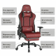 Ергономичен геймърски стол бордо с поставка за крака, регулируема височина и 3D подлакътници 8