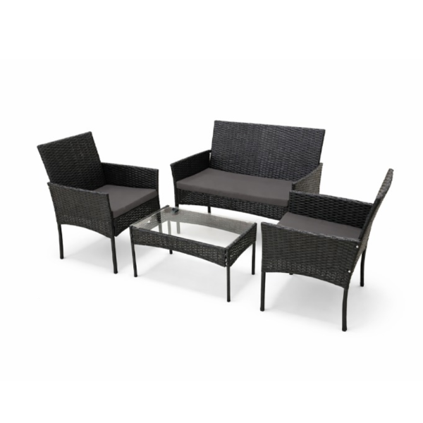 Елегантен ратанов комплект за градина с маса и възглавници - комфорт и стил