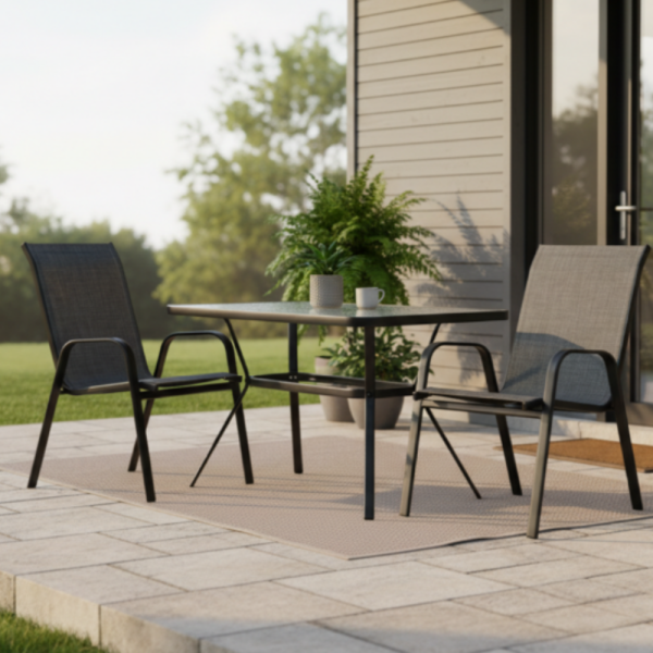 Елегантна правоъгълна маса – стъклен плот, модерен и устойчив дизайн 4