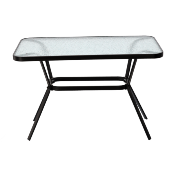 Елегантна правоъгълна маса – стъклен плот, модерен и устойчив дизайн