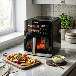 Еърфрайър с горещ въздух Oliver Voltz OV51980CE, 1200W, 4L, 10 програми, LED дисплей, прозорец