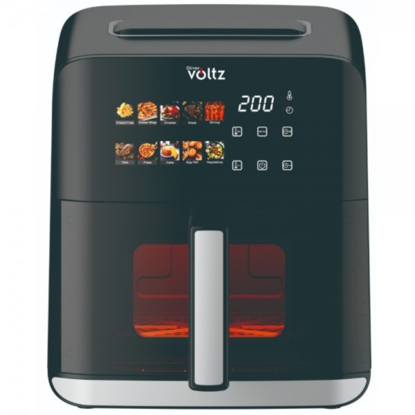 Еърфрайър с горещ въздух Oliver Voltz OV51980CE, 1200W, 4L, 10 програми, LED дисплей, прозорец