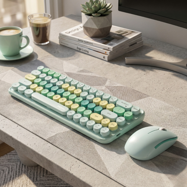 Комплект безжична клавиатура и мишка MOFII Bean, 2.4G - ергономичен дизайн и компактни размери 2