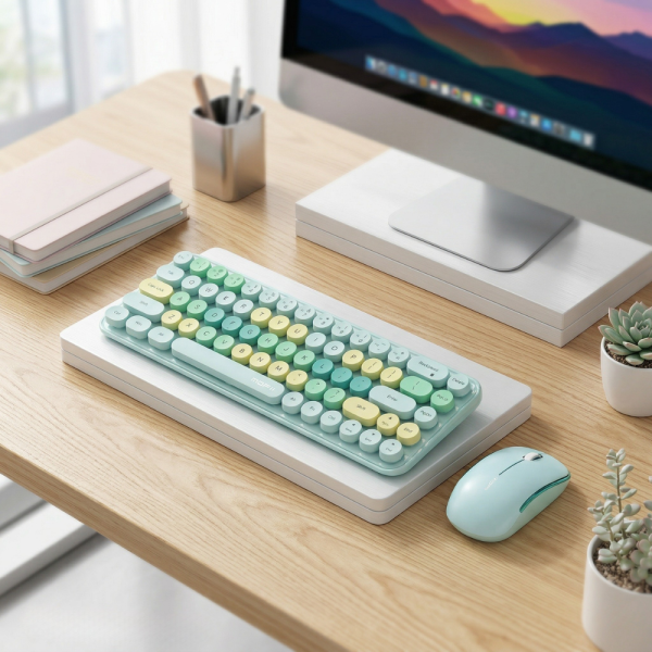 Комплект безжична клавиатура и мишка MOFII Bean, 2.4G - ергономичен дизайн и компактни размери 3