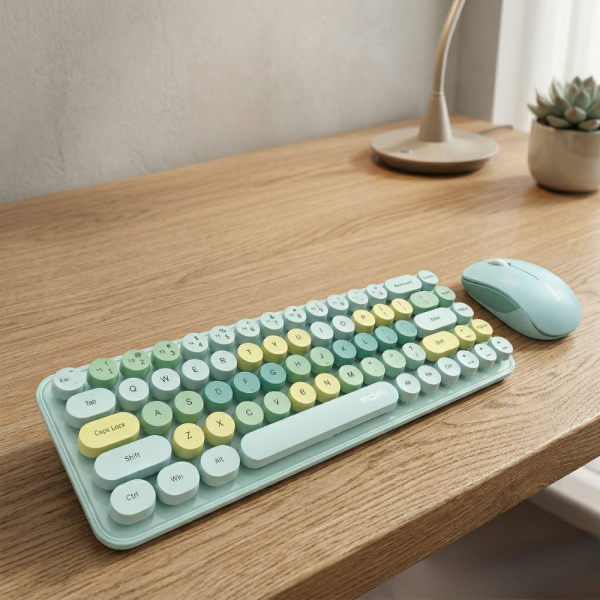 Комплект безжична клавиатура и мишка MOFII Bean, 2.4G - ергономичен дизайн и компактни размери 5