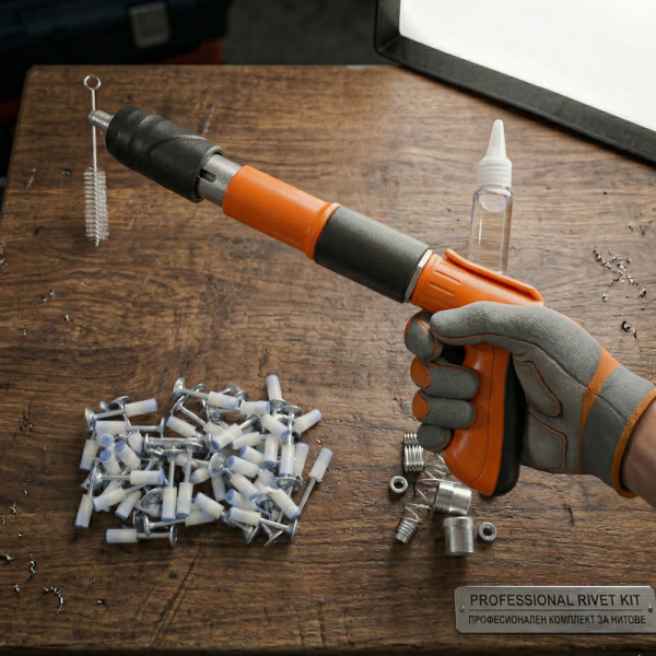 Професионален пистолет за забиване на пирони + 50 броя пирона 1