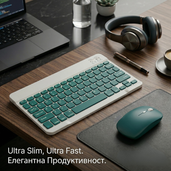 Комплект Bluetooth клавиатура и мишка – ултратънки, презареждащи се, мултифункционални