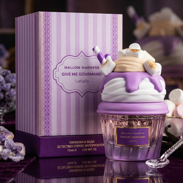 Сладък аромат за мъже и жени Lattafa Give Me Gourmand Mallow Madness - Маршмелоу, ванилия и горски плодове