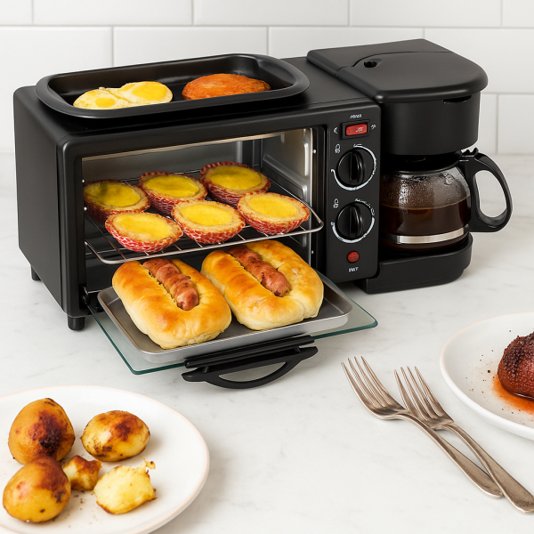 Печка, тостер и кафемашина – 3в1 TV1053+ Подарък Компактен грил и сандвич преса 2 в 1 TV594 8