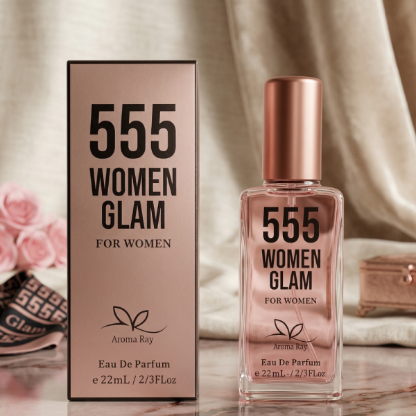 Свеж и дълготраен дамски парфюм 555 Women Glam - цитрусова енергия и мускусна дълбочина