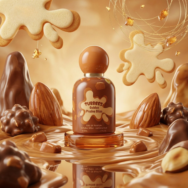 Детски парфюм Tubbees Golden Praline Bliss - С нотки на пралина, карамел и сметана, 50 мл