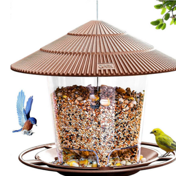 Устойчива хранилка за птици за външна употреба – Голям капацитет, защита от катерици и лесно почистване 1