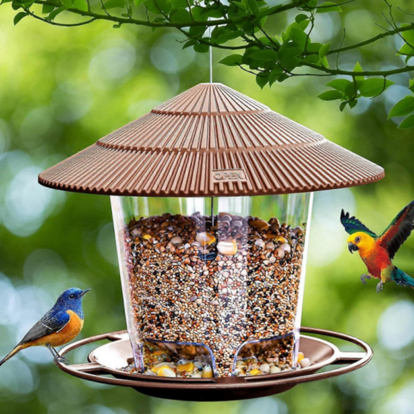 Устойчива хранилка за птици за външна употреба – Голям капацитет, защита от катерици и лесно почистване