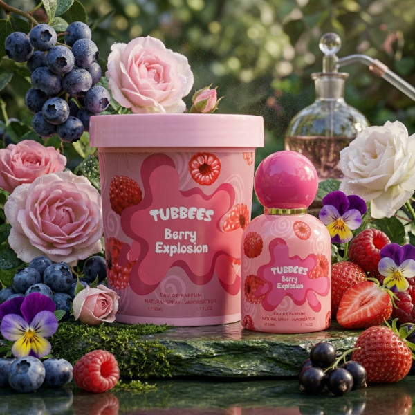 Детски парфюм с плодов аромат с малина, ягода и роза Tubbees Berry Explosion, 50мл