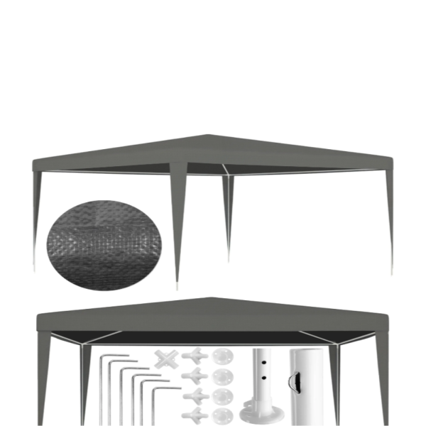 Сгъваема градинска шатра 3x3 м – Здрава метална конструкция, регулируема височина и защита от слънце и дъжд