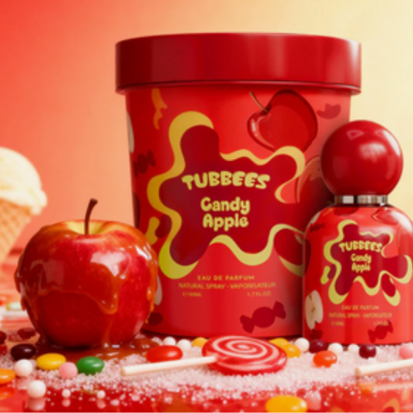 Детски парфюм Tubbees Candy Apple – Плодов гурме аромат със захарен памук, ябълка и ванилия - 50мл