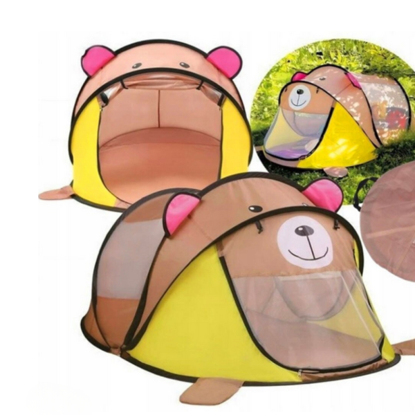 Палатка с мече за деца – лека, компактна и перфектна за дома, плаж и игри на открито 6